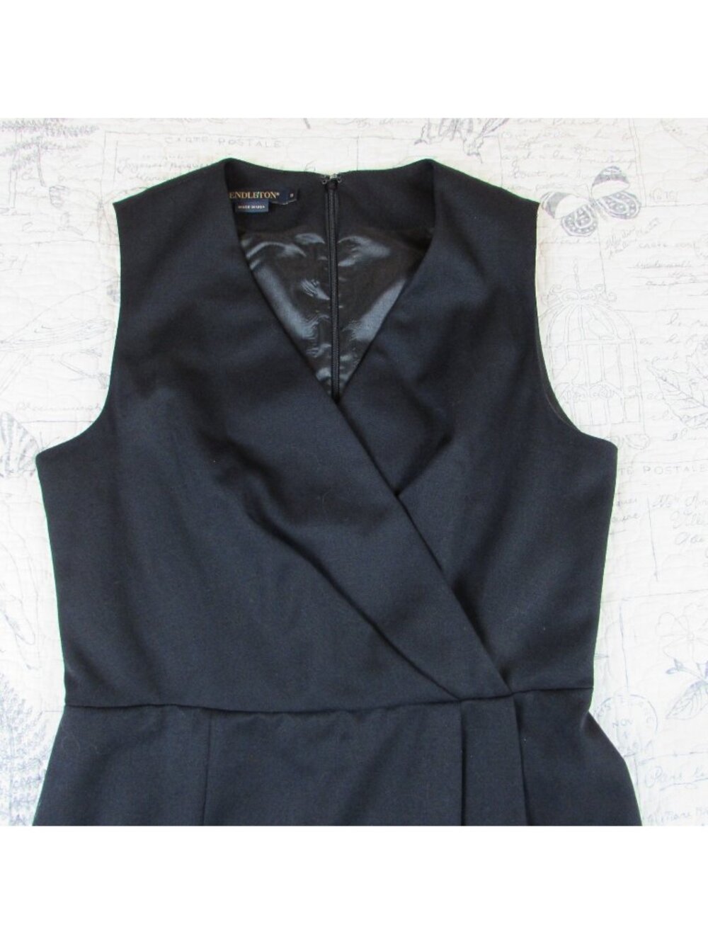 NEW Pendleton 100% Virgin Wool Sheath Dress Sleeveless Black Career Classic Sz 2